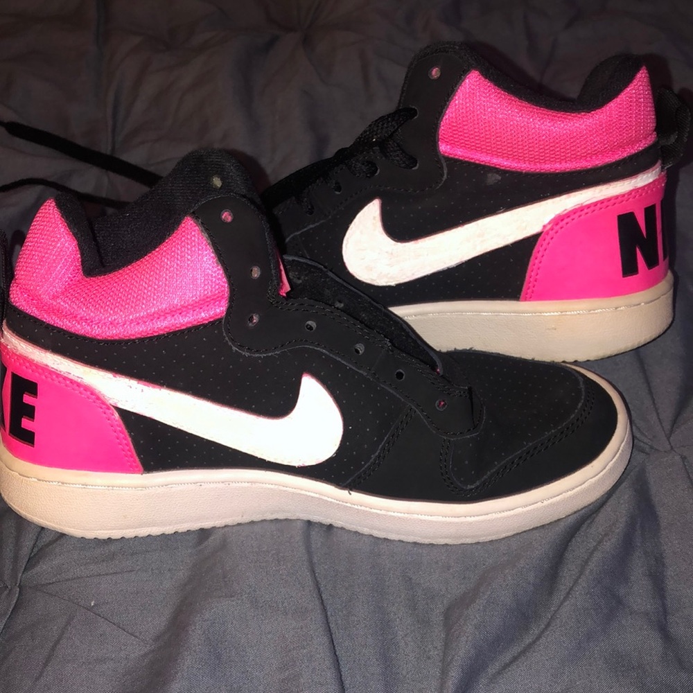 Pink high top shoes
